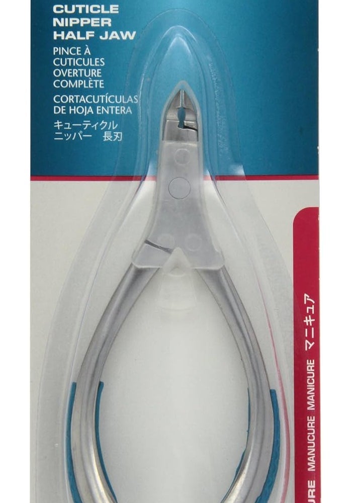 Denco Cuticle Nipper, Half Jaw - Stainless Steel with Rubberized Grip - Image 1